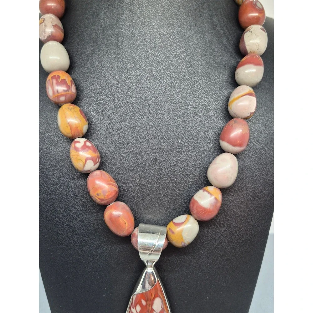 Jay King Noreena Jasper Necklace Red Sterling Silver Australian Statement